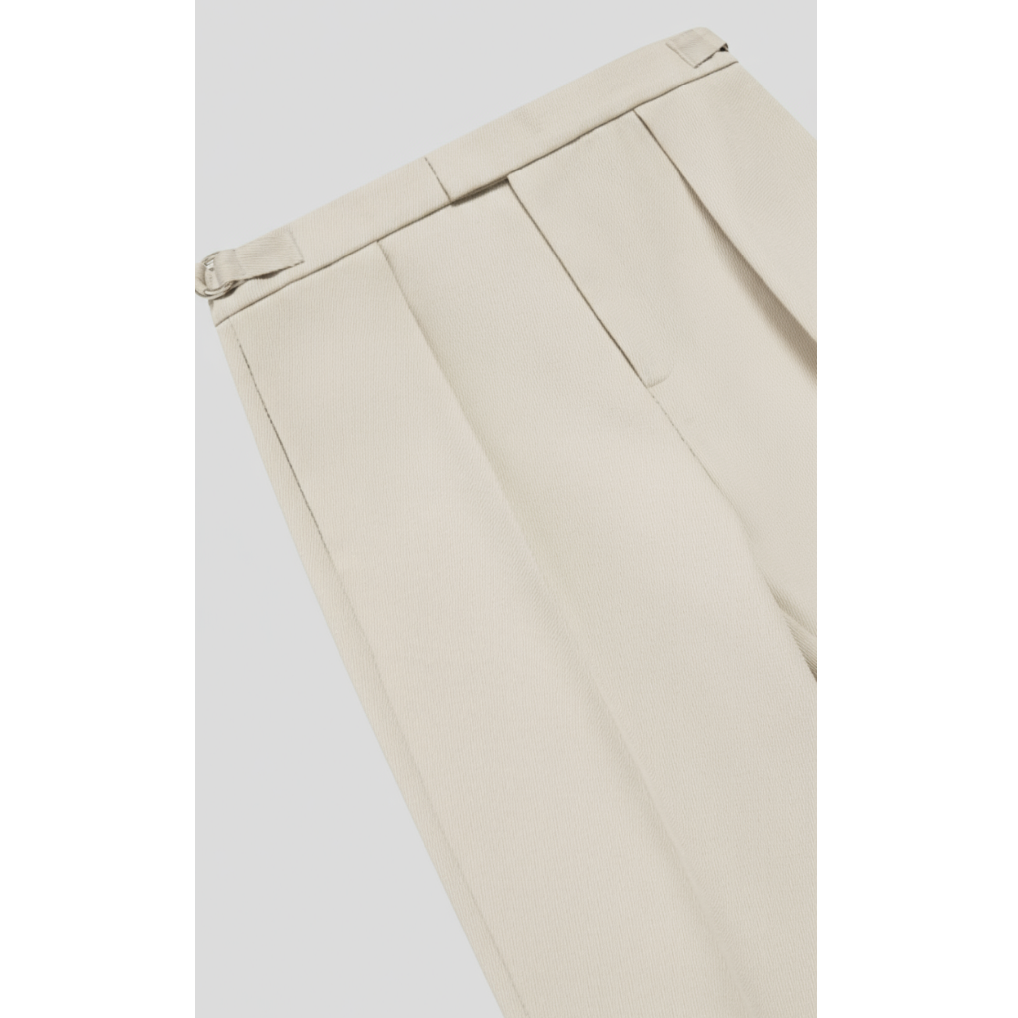 Relaxed Fit Pleated Tailored Trousers - Light Beige