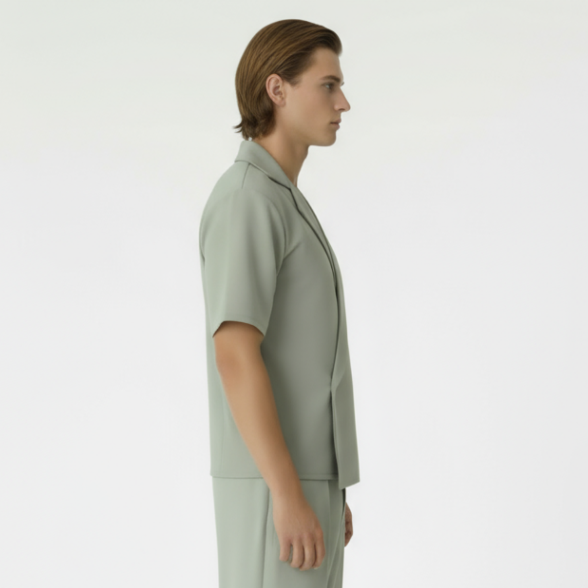 Boxy Double Breasted Shirt - Mint Green