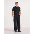 Twin pleat wide leg tailored trousers in Black