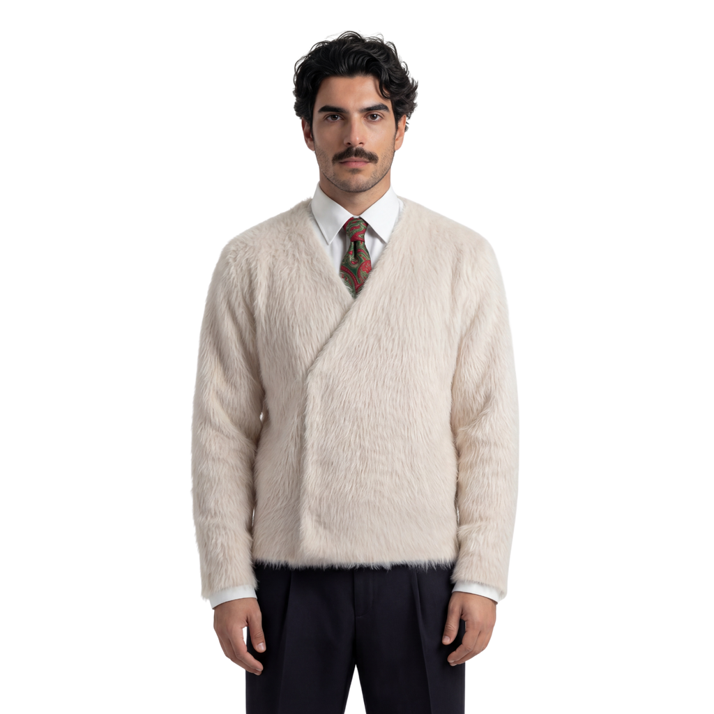 Unisex Wool Wrap Jacket — Cream