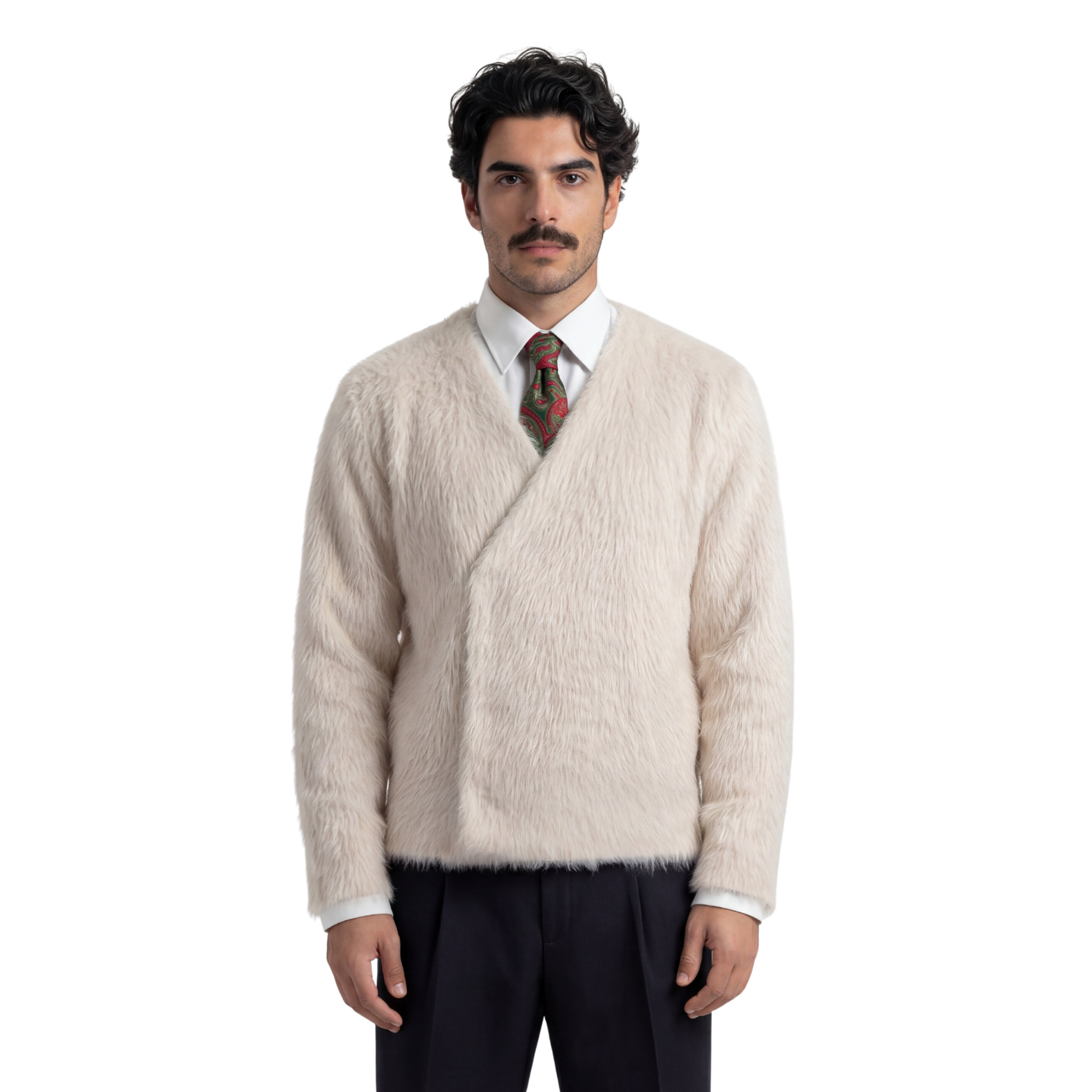 Unisex Wool Wrap Jacket — Cream