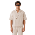 Boxy Double Breasted Shirt - Cream