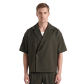 Boxy Double Breasted Shirt - Olive