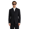 Collarless Blazer In Black