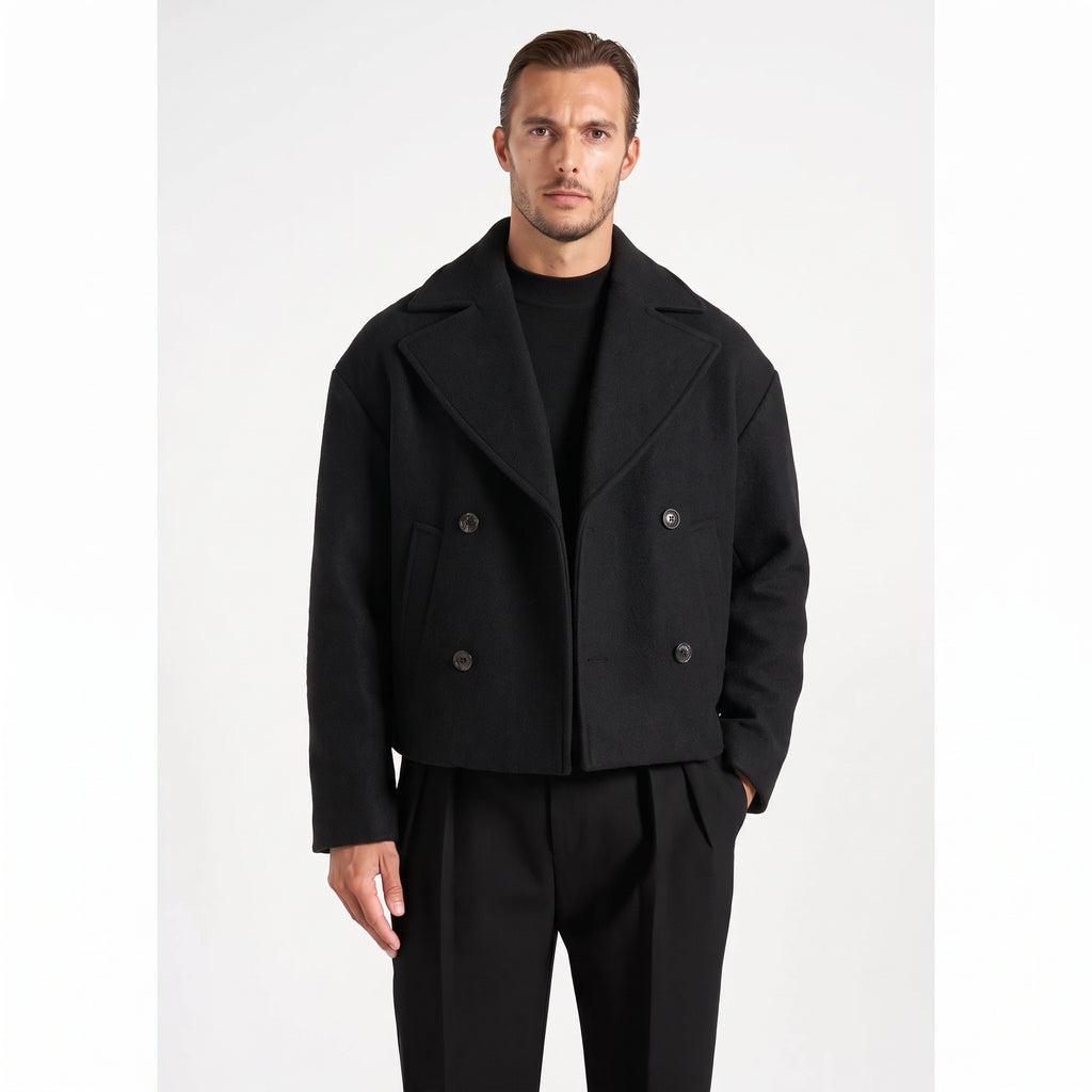 Wool Boxy jacket in black (Unisex) – ALBER