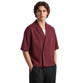 Stripes Wrap Shirt In Burgundy
