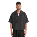 Stripes Wrap Shirt In Black