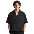 Stripes Wrap Shirt In Black