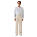 Relaxed Fit Pleated Tailored Trousers - Beige