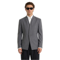 Collarless Blazer In Grey