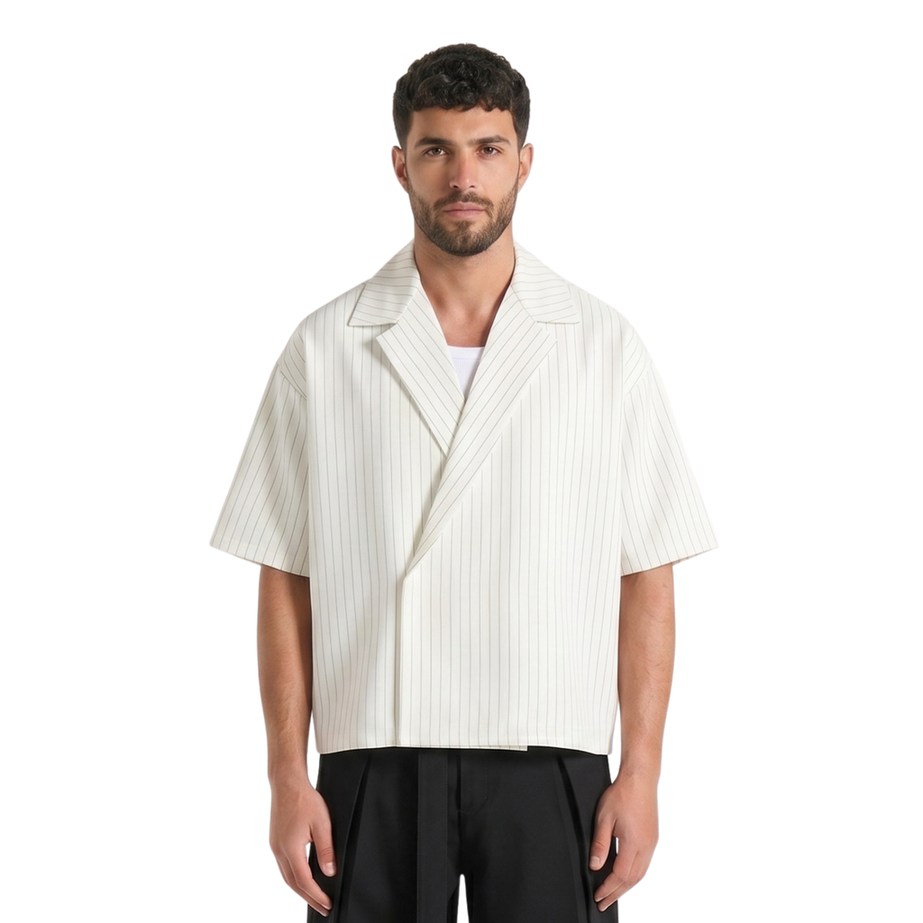 Stripes Wrap Shirt In White