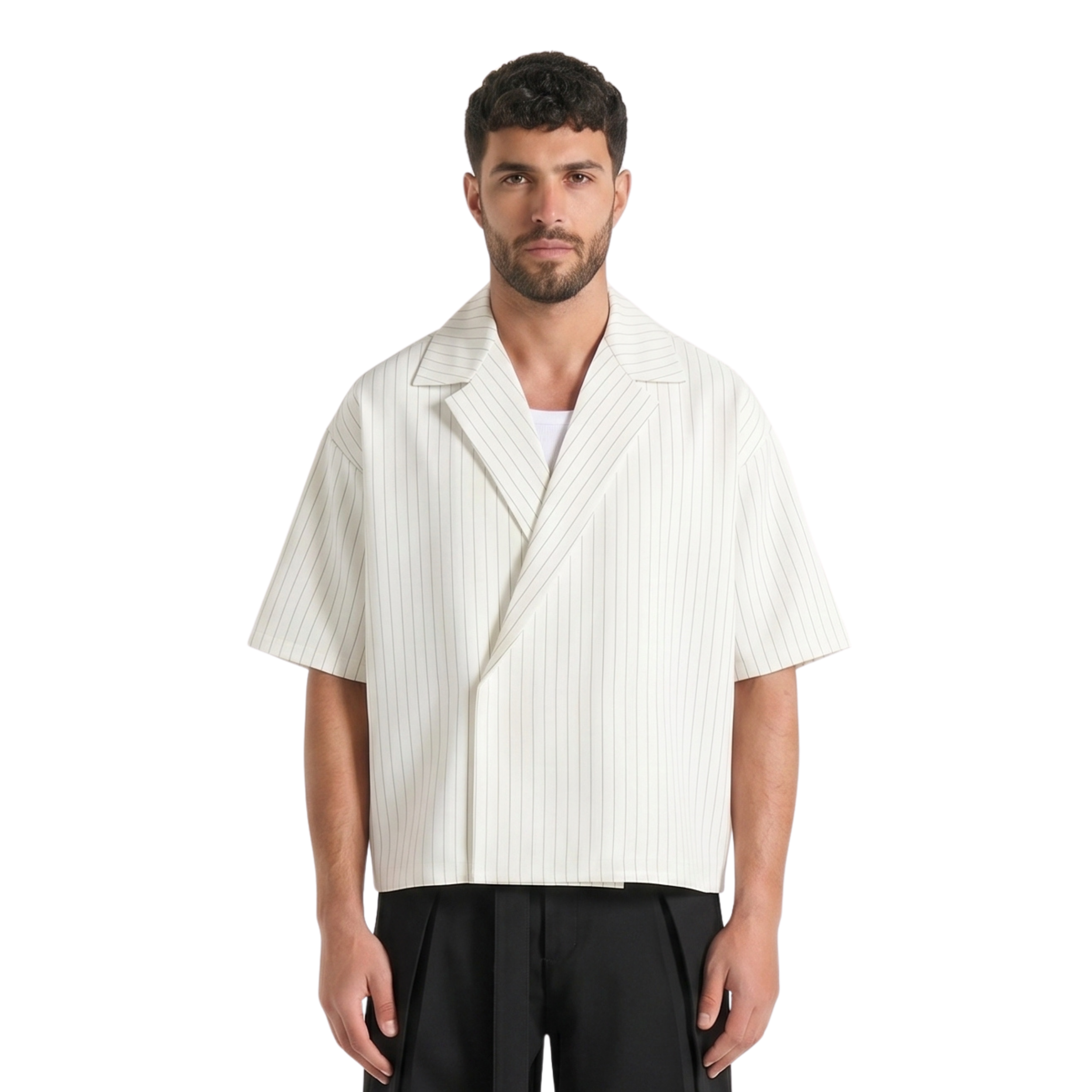 Stripes Wrap Shirt In White