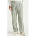 Relaxed Fit Pleated Tailored Trousers - Mint Green