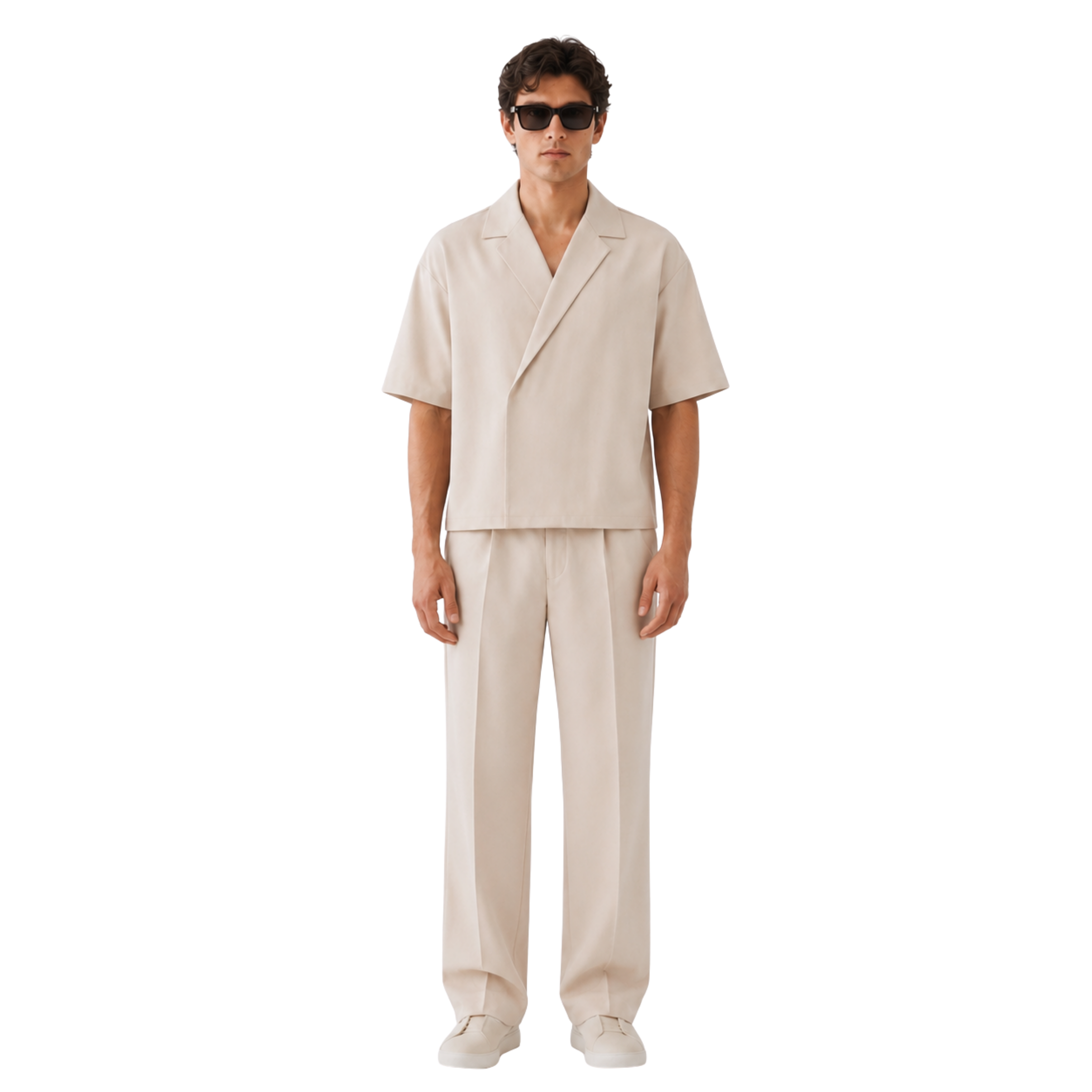 Boxy Double Breasted Shirt - Cream