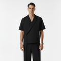 Boxy Double Breasted Shirt - Black