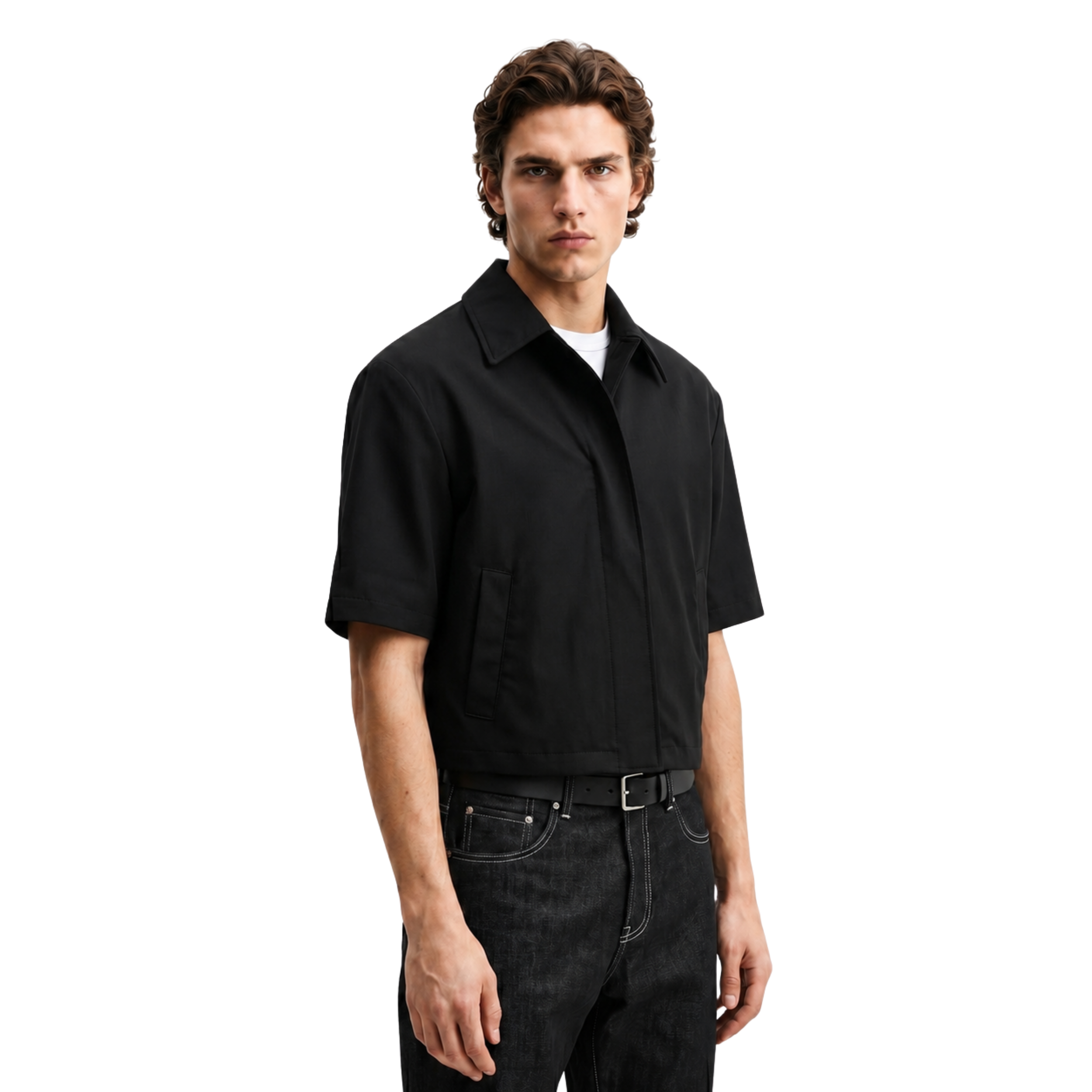 Collar Shirt in Black