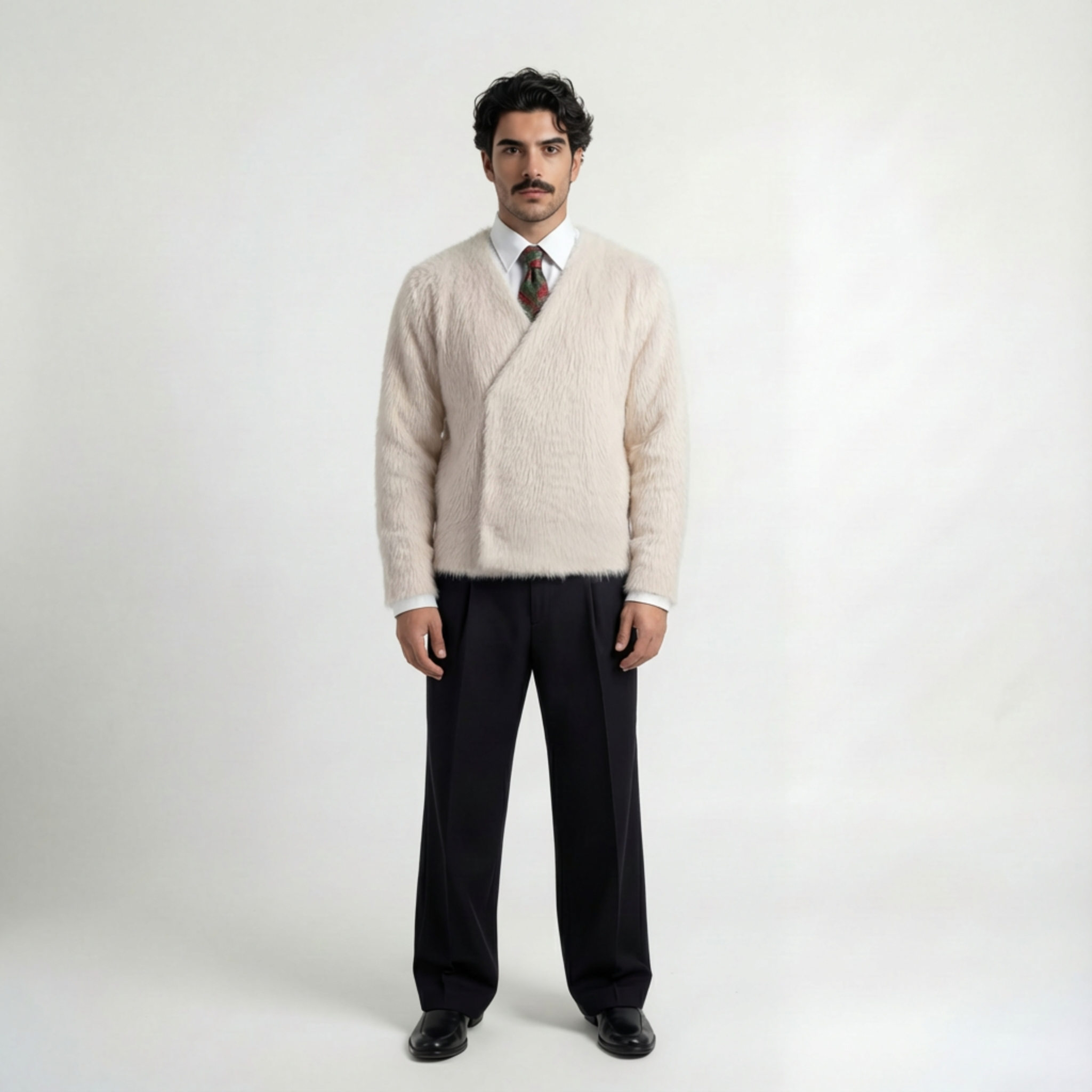 Unisex Wool Wrap Jacket — Cream