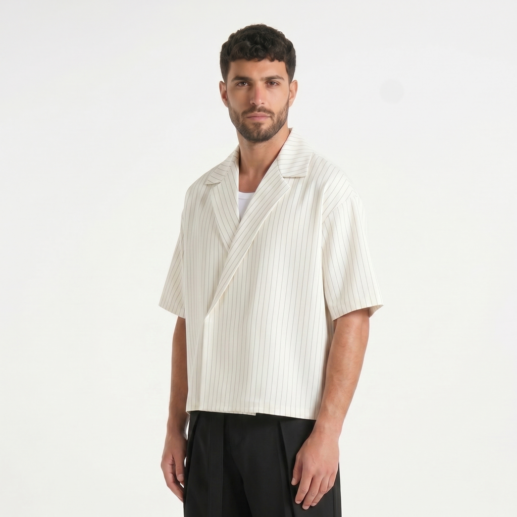 Stripes Wrap Shirt In White