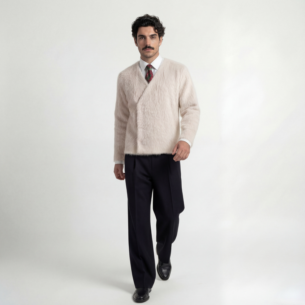 Unisex Wool Wrap Jacket — Cream