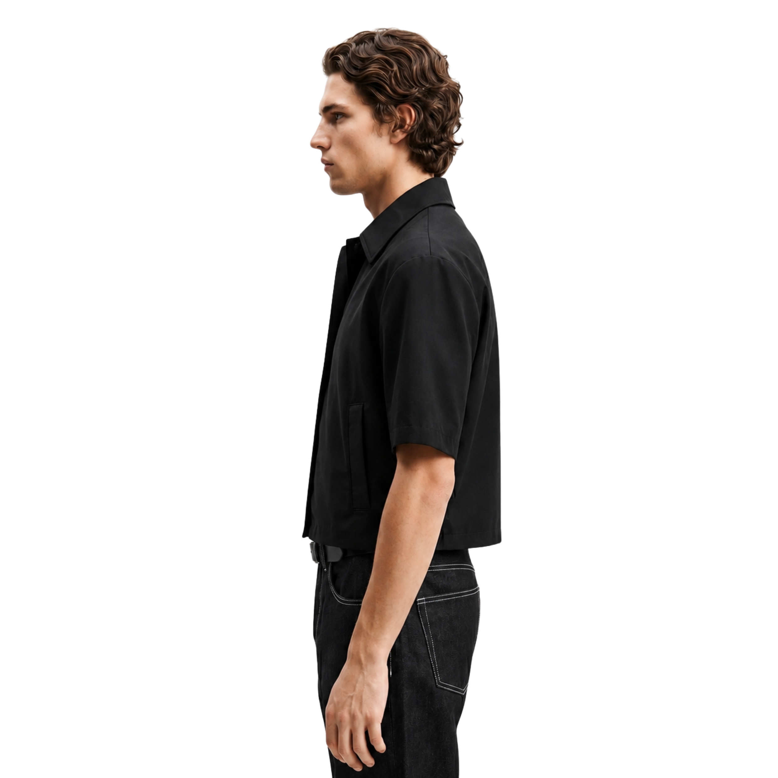 Collar Shirt in Black