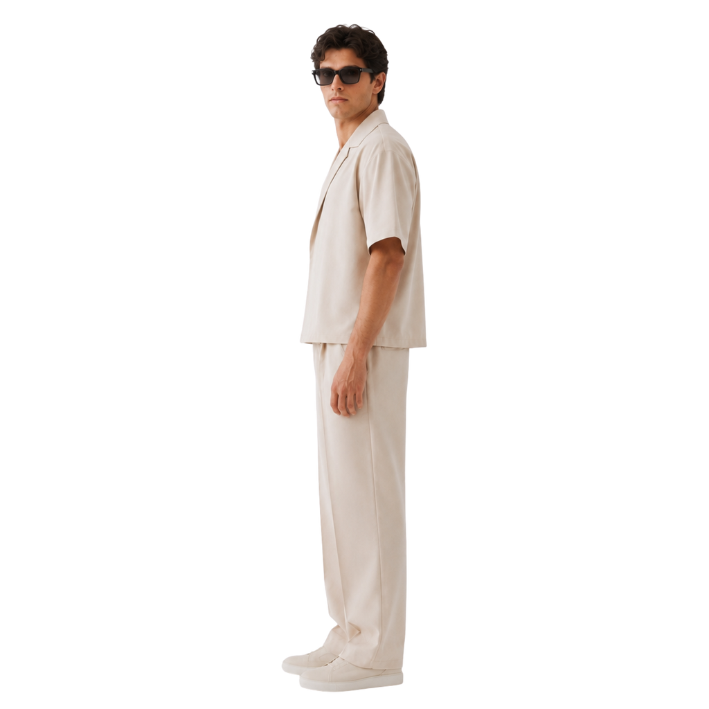 Boxy Double Breasted Shirt - Cream