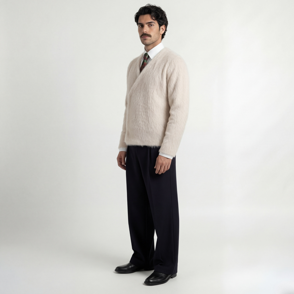 Unisex Wool Wrap Jacket — Cream