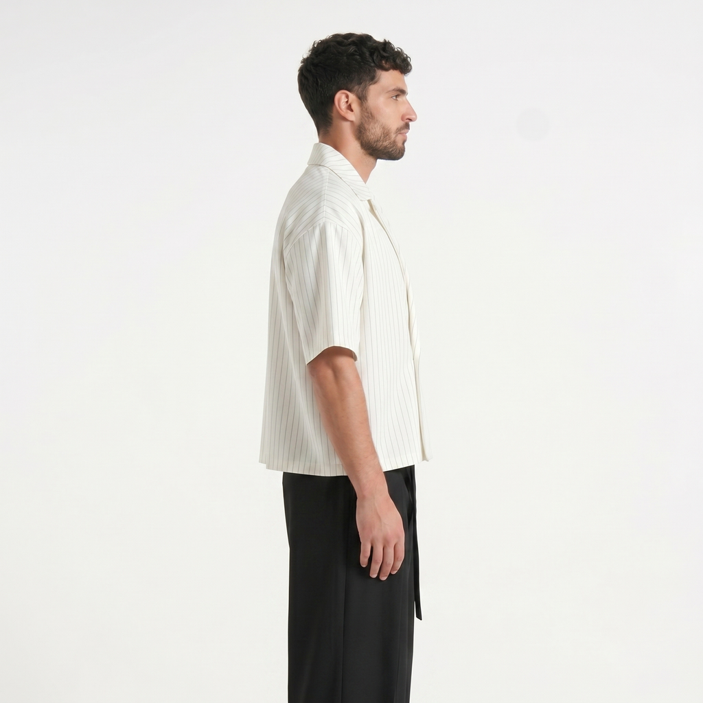 Stripes Wrap Shirt In White
