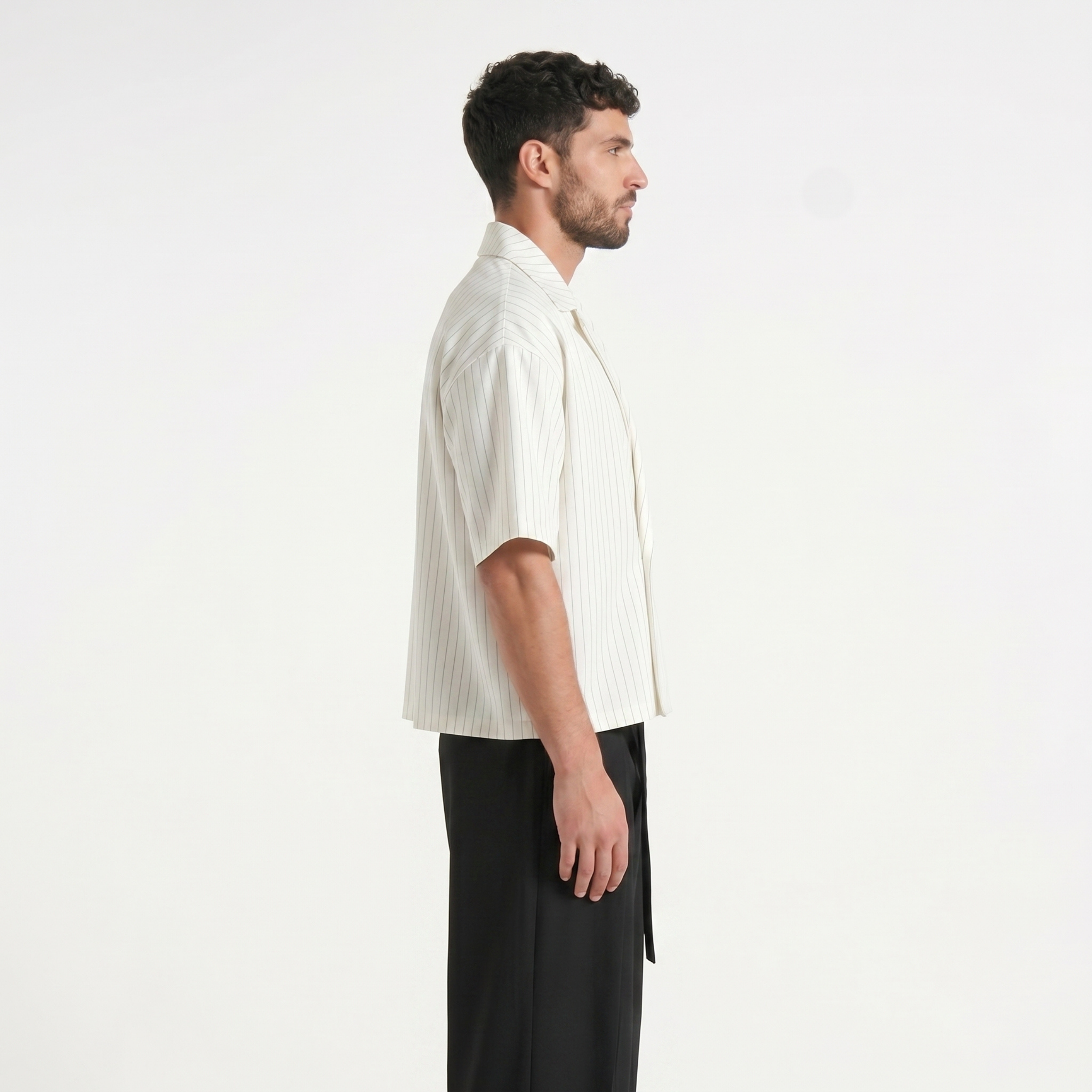 Stripes Wrap Shirt In White