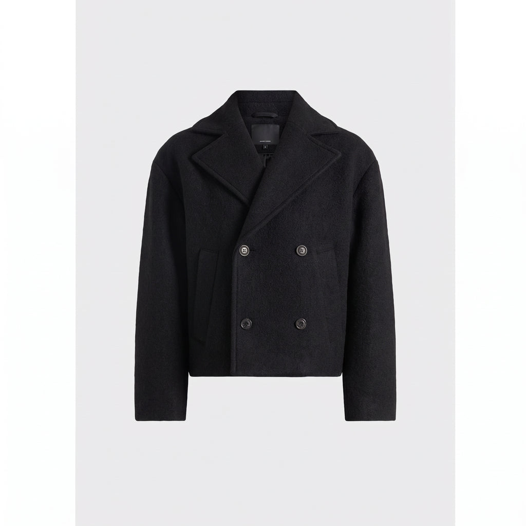 Wool Boxy jacket in black (Unisex) – ALBER