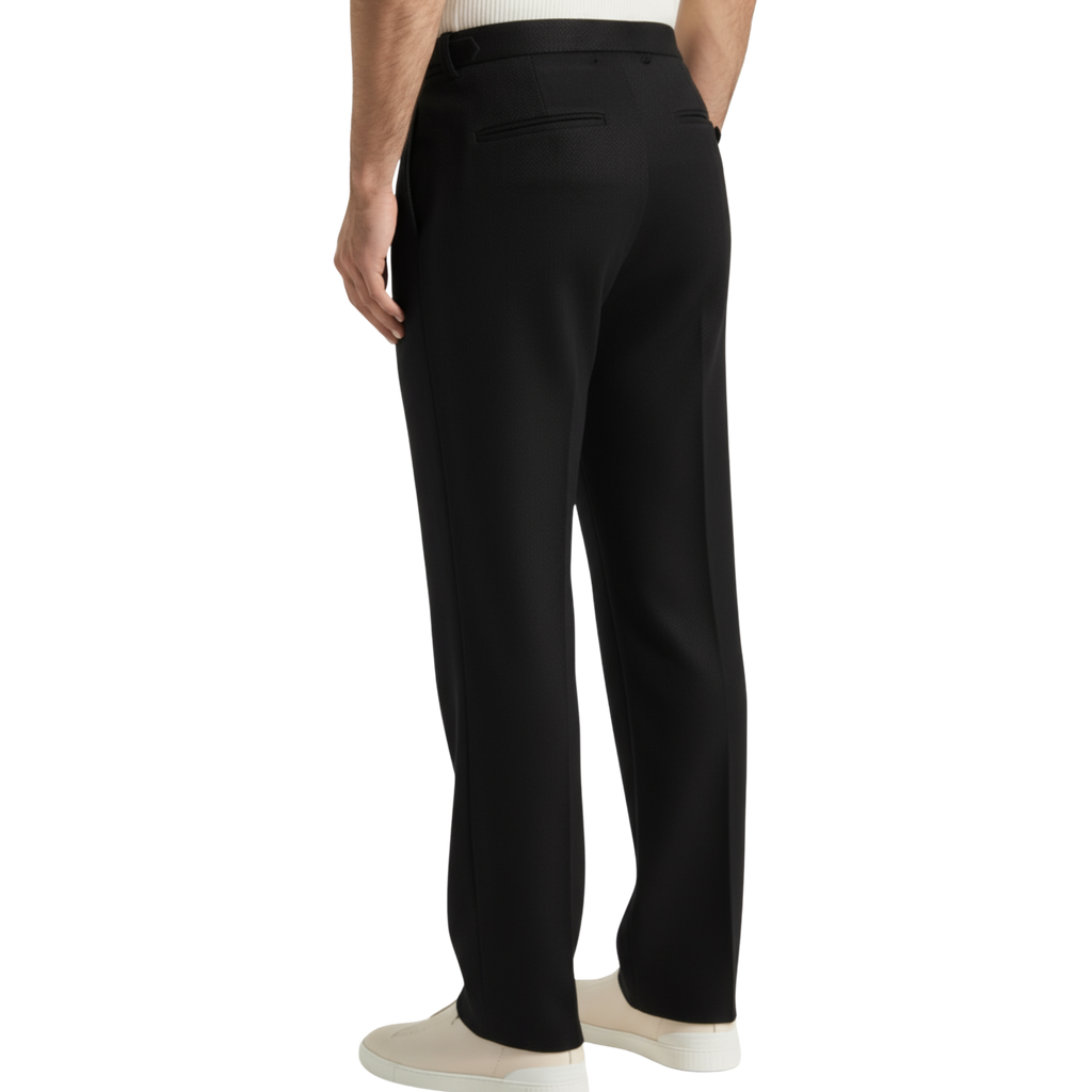 Relaxed Fit Pleated Tailored Trousers - Black