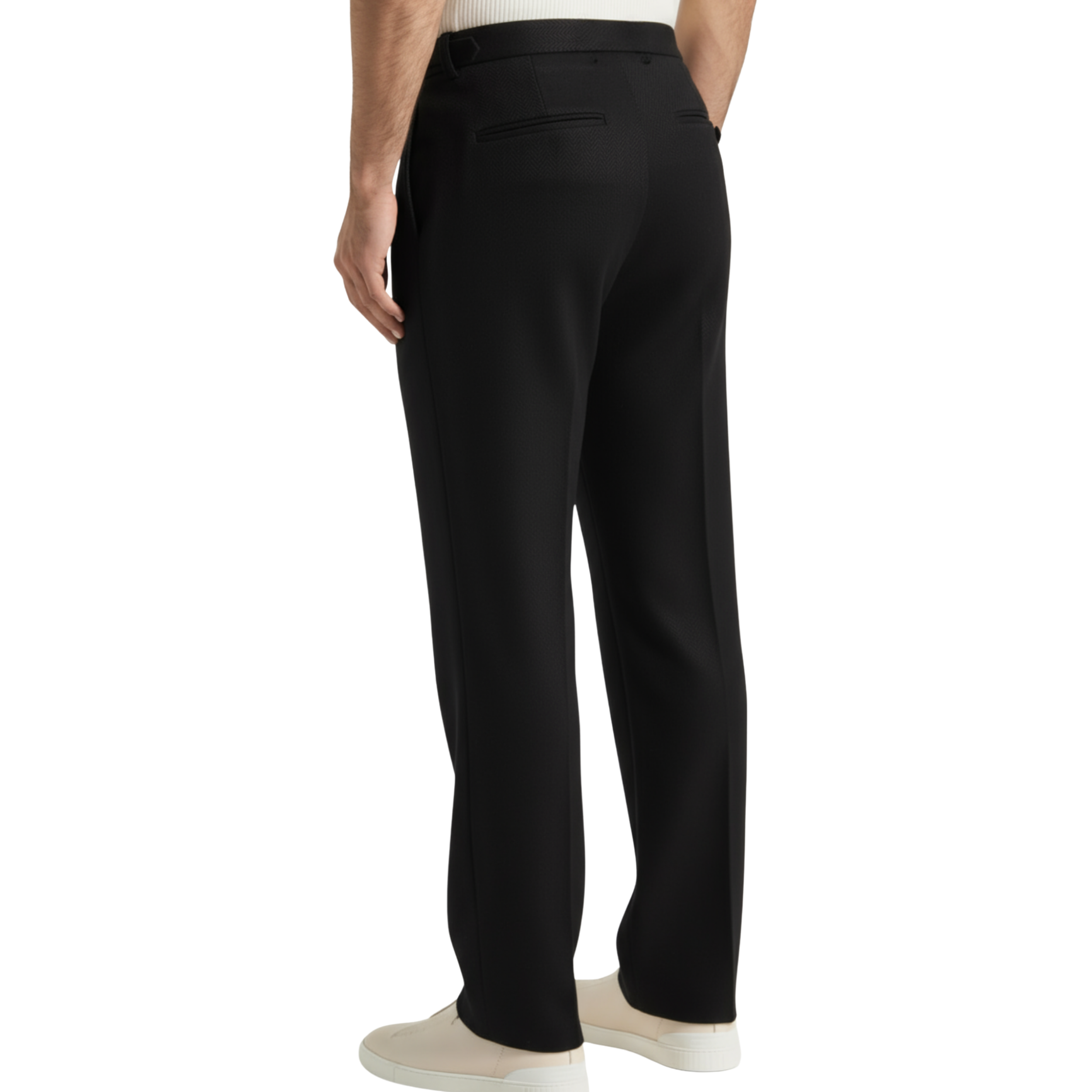 Relaxed Fit Pleated Tailored Trousers - Black