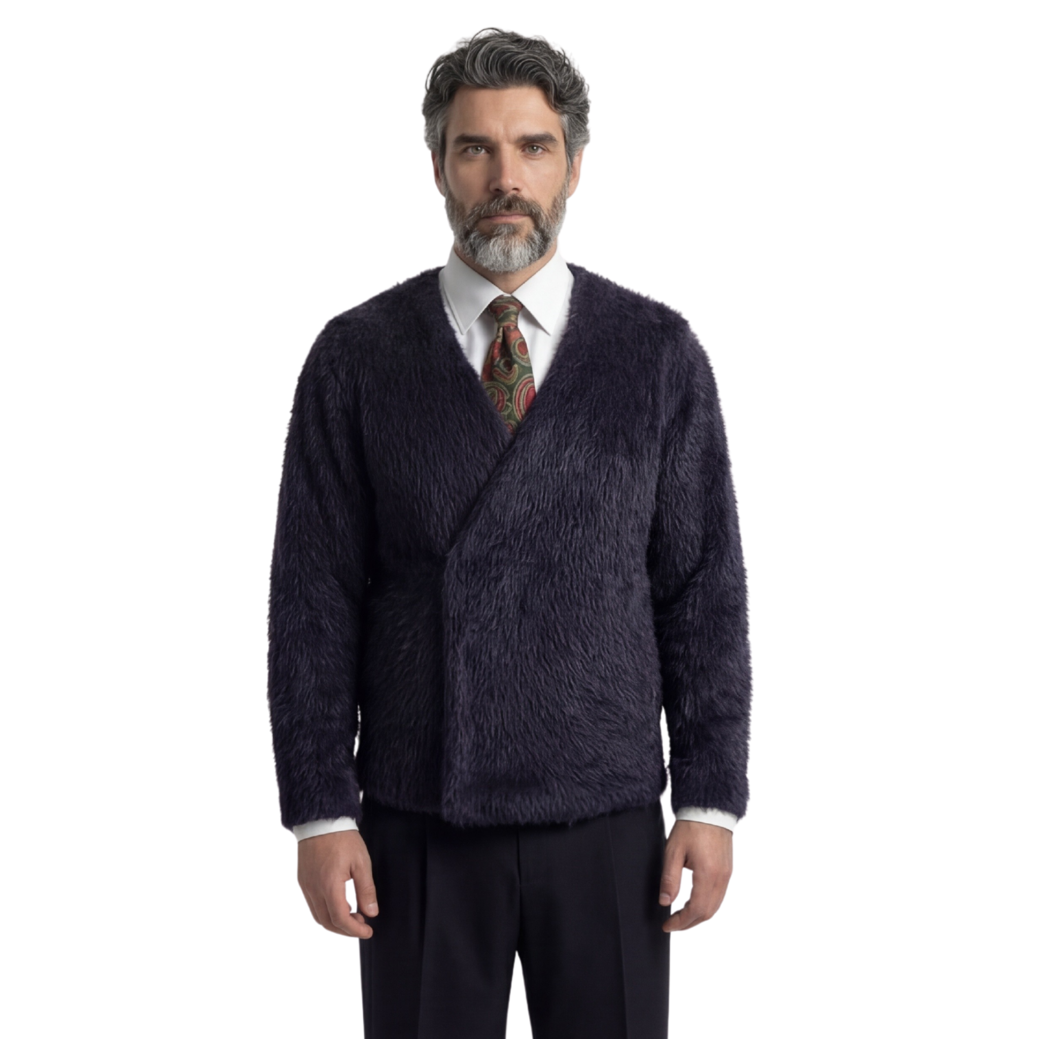 Unisex Wool Wrap Jacket — Black