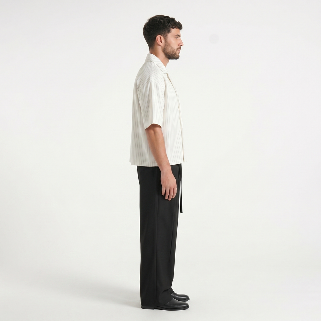 Stripes Wrap Shirt In White