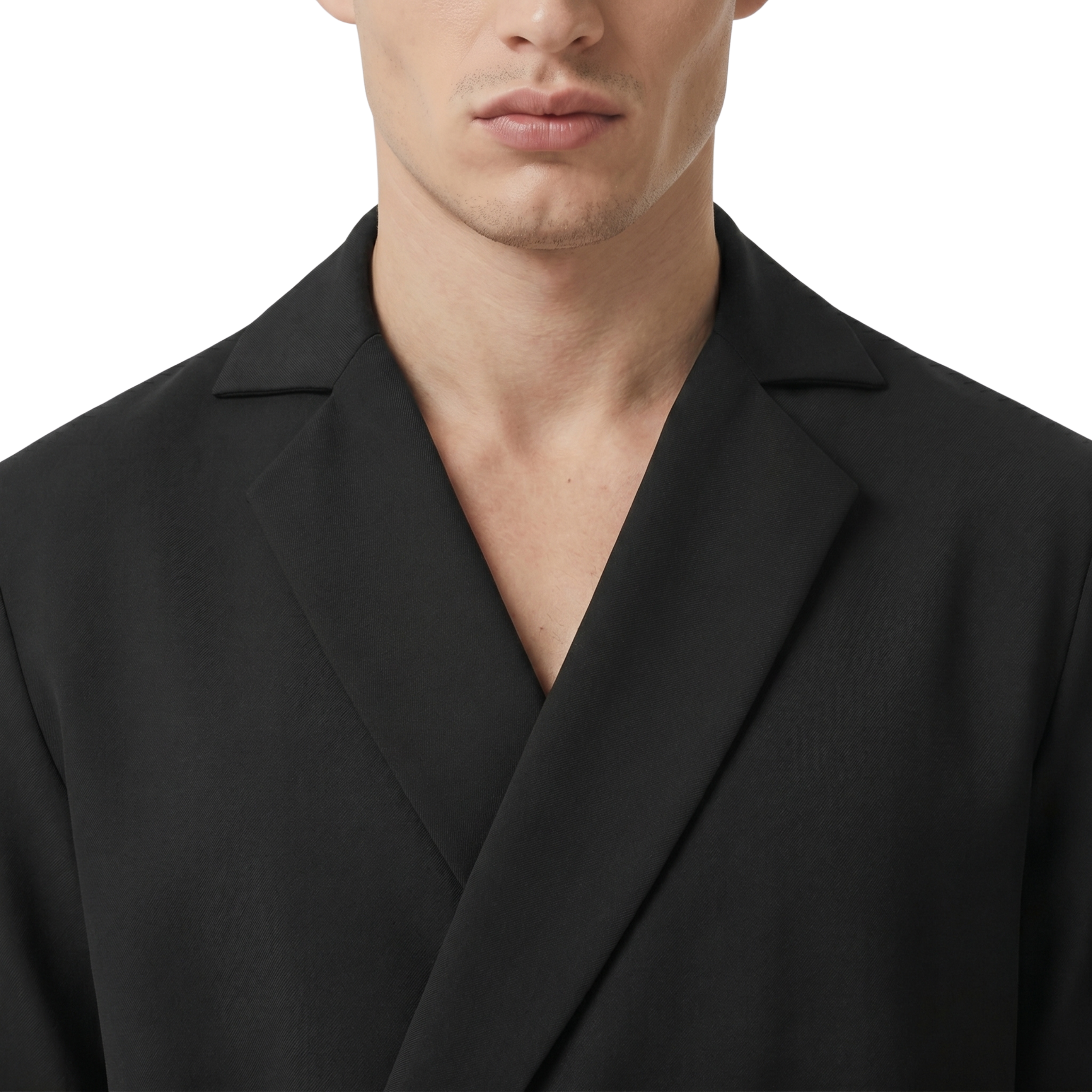 Boxy Double Breasted Shirt - Black