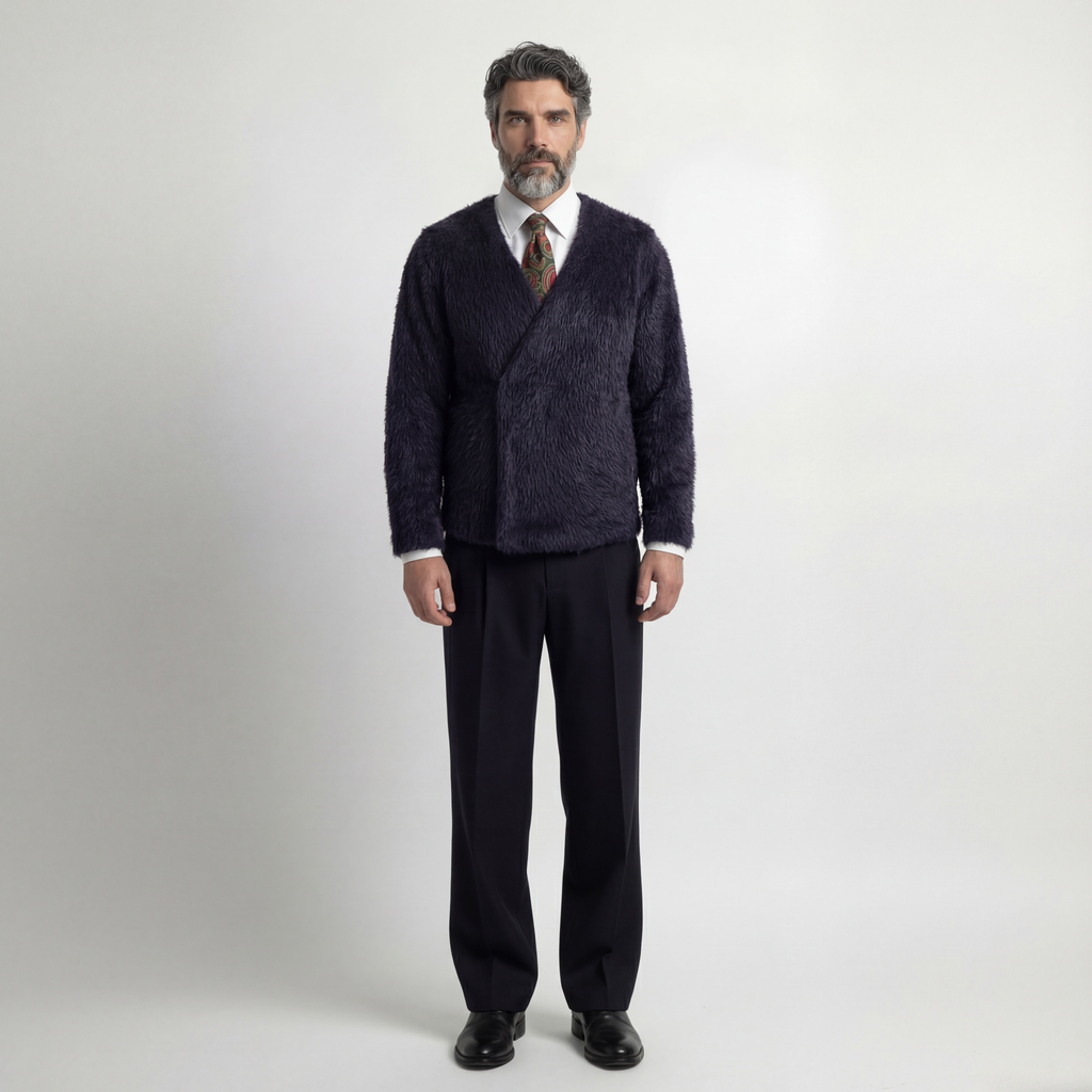 Unisex Wool Wrap Jacket — Black