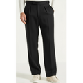 Relaxed Fit Pleated Tailored Trousers - Black
