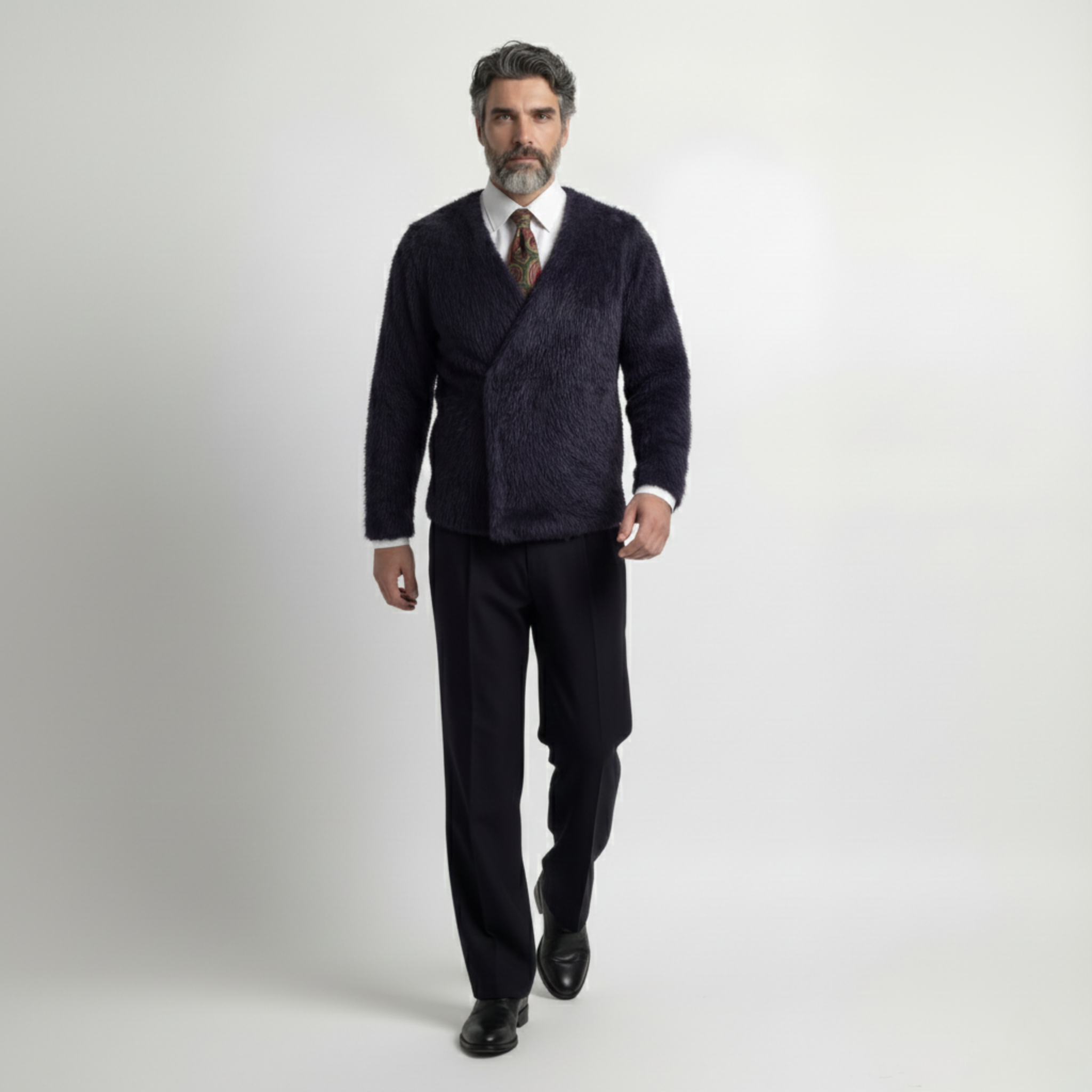 Unisex Wool Wrap Jacket — Black