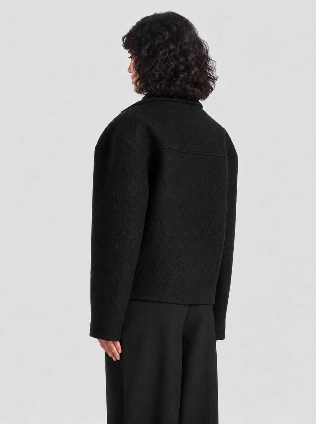 Wool Boxy jacket in black (Unisex)
