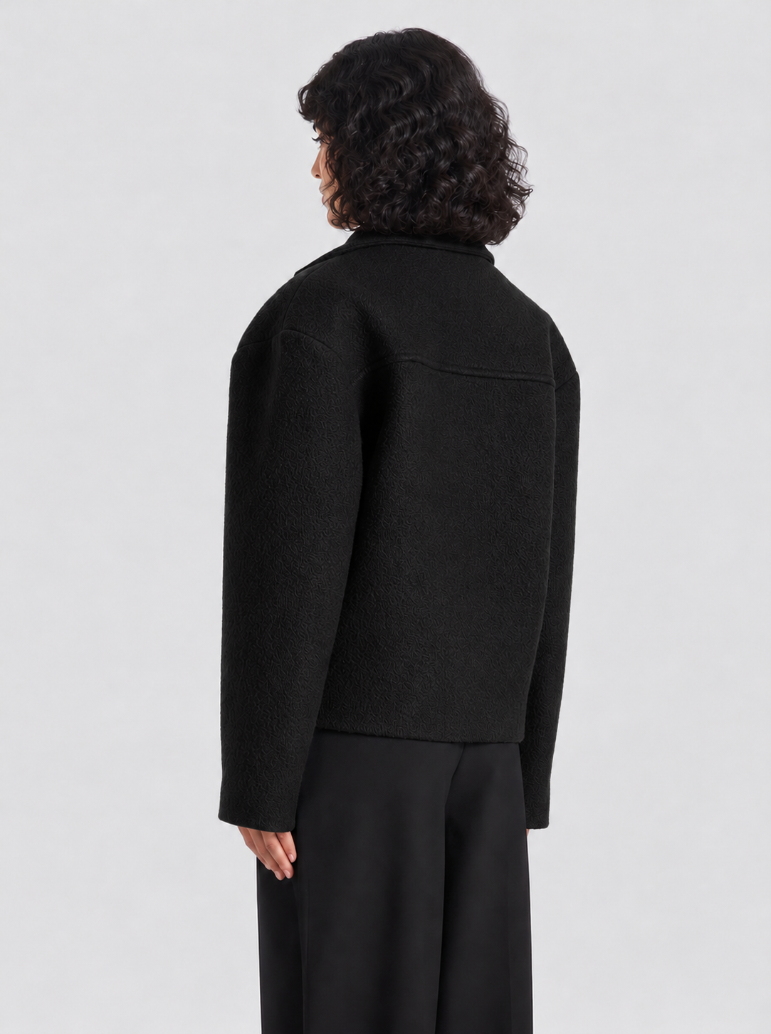 Wool Boxy jacket in black (Unisex)