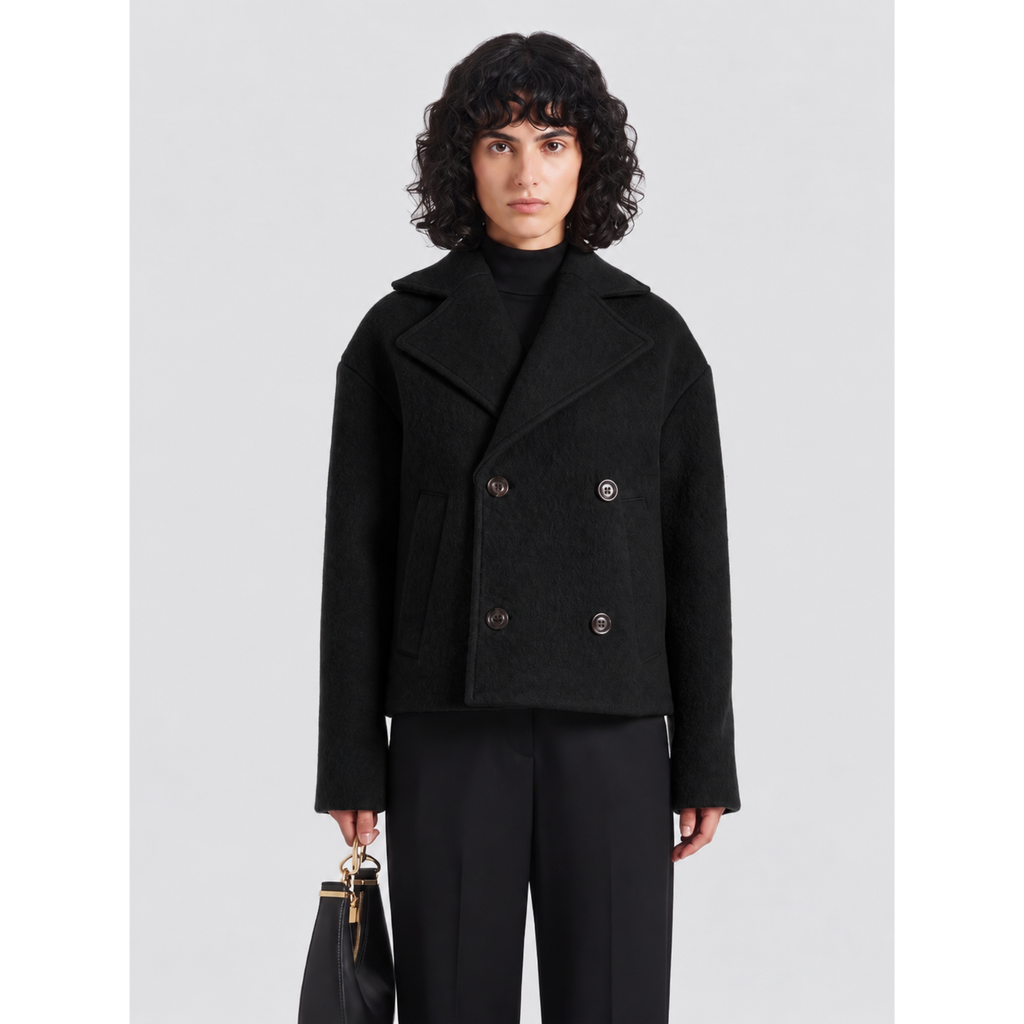 Wool Boxy jacket in black (Unisex)